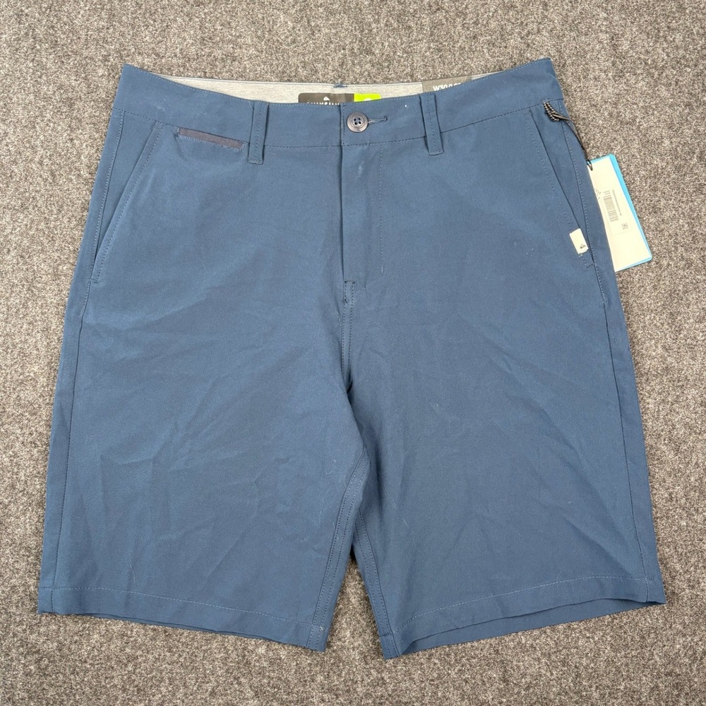 Quiksilver Amphibian Shorts Mens 30 Blue 4-Way Stretch Hybrid Walkshorts NEW